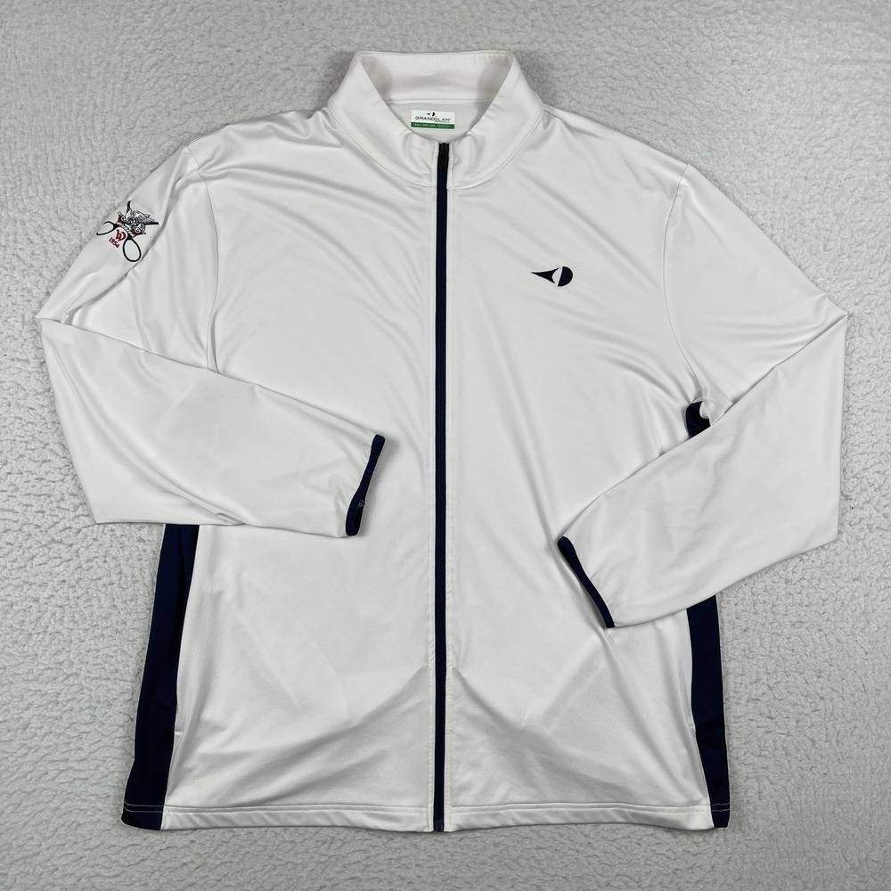 Grandslam Jacket Mens XXL White Tennis Zip Up Westwood Country Club‎ Performance